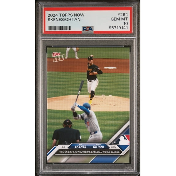 Paul Skenes Shohei Ohtani 2024 Topps Now Baseball Rookie Card #264 Graded PSA 10