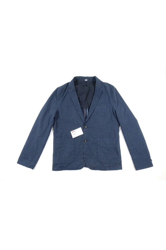 BLUE Plaid Cloth Blazer Sport Coat, US 38