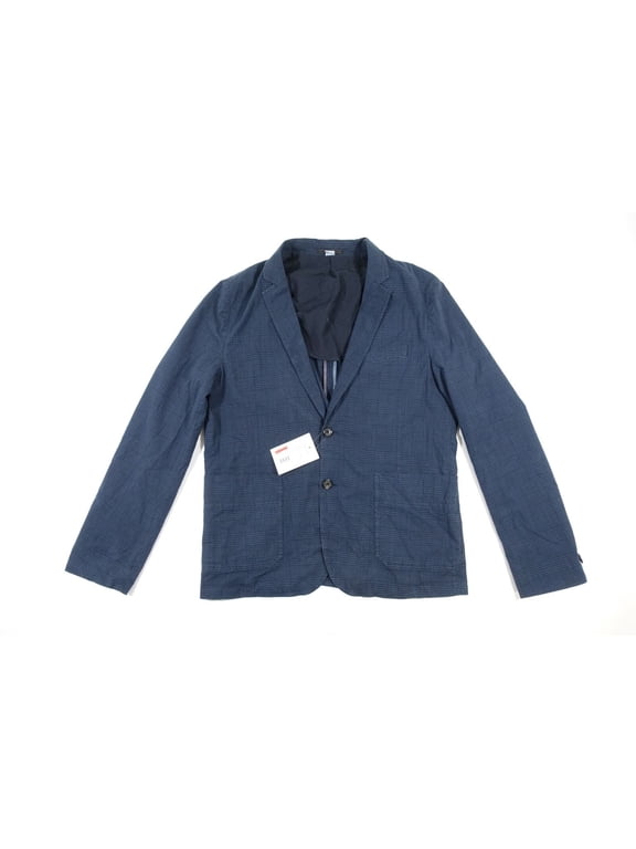 BLUE Plaid Cloth Blazer Sport Coat, US 38