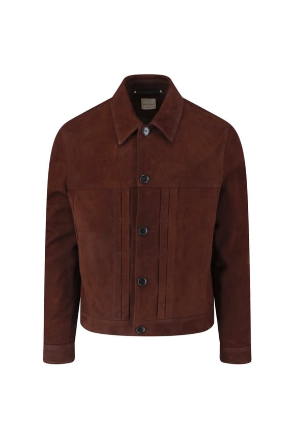Brown Classic Collar Suede Jacket (Men's)