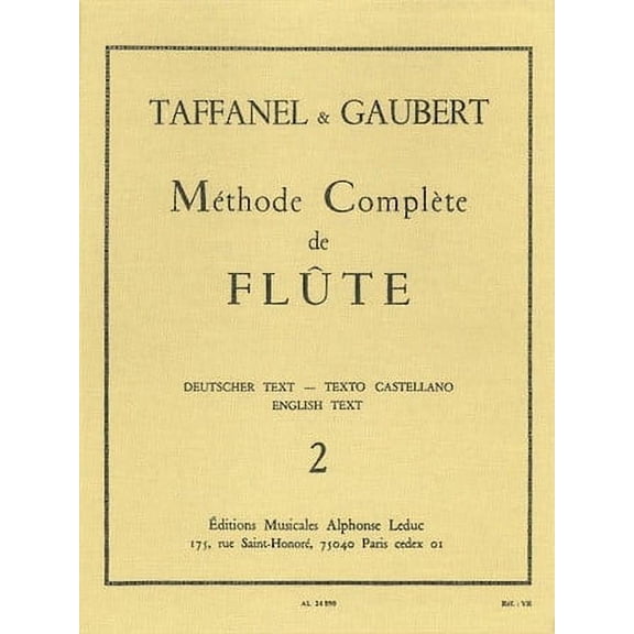 Paul Taffanel Et Philippe Gaubert - Methode Complete De Flute, Vol. 2 Paul Taffa (Sheet Music/Songbook)