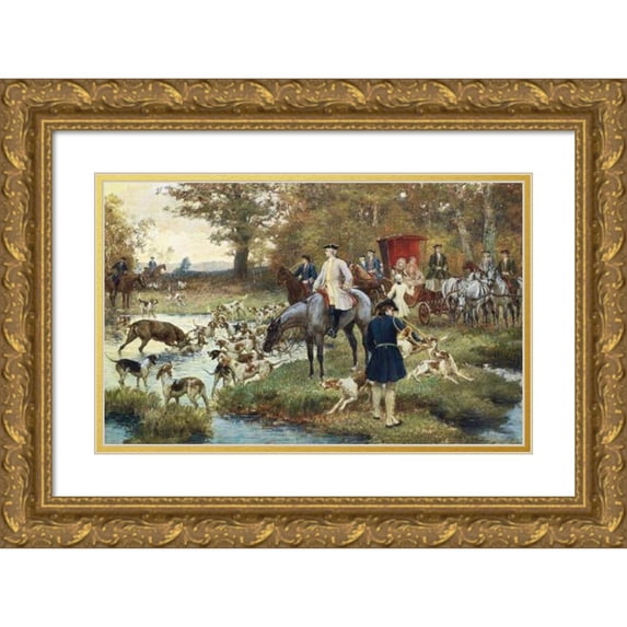 Paul Tavernier 24x17 Gold Ornate Framed and Double Matted Museum Art Print Titled - Beats the Water