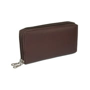 Paul & Taylor Leather Double Zippered Checkbook Cover Wallet