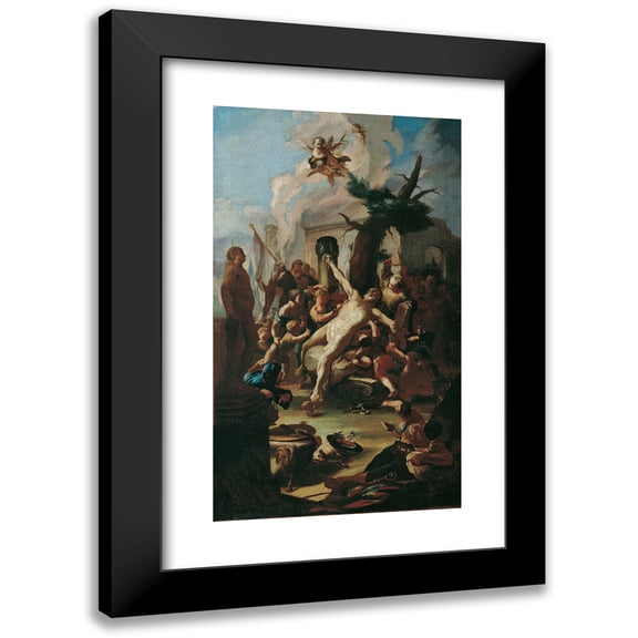 Paul Troger 10x14 Black Modern Framed Museum Art Print Titled - The Marter of St. Cassian (1751-1753)
