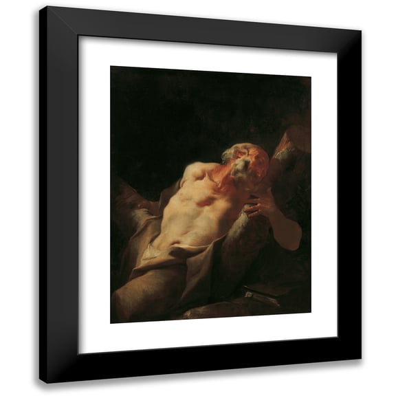 Paul Troger 12x14 Black Modern Framed Museum Art Print Titled - The Apostle Andrew (ca 1738)
