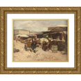 thumbnail image 1 of Paul Unbereit 18x14 Gold Ornate Wood Frame and Double Matted Museum Art Print Titled - Naschmarkt in Vienna, 1 of 4
