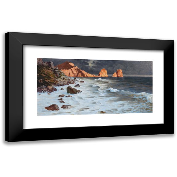 Paul Von Spaun 14x9 Black Modern Framed Museum Art Print Titled - Capri Coast (1907)