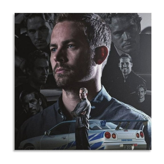 Paul Walker 2 Art Poster Canvas Painting Decor Wall Print Photo Gifts Home Modern Decorative Posters 16x16inch(40x40cm)