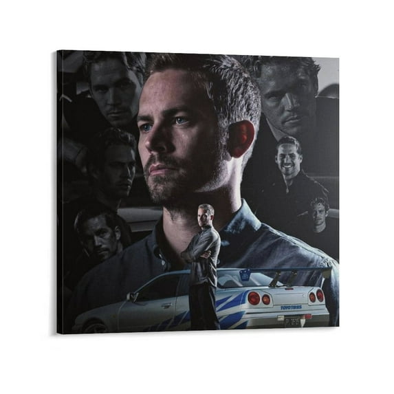 Paul Walker 2 Artworks Canvas Poster Room Aesthetic Wall Art Prints Home Modern Decor Gifts 16x16inch(40x40cm)