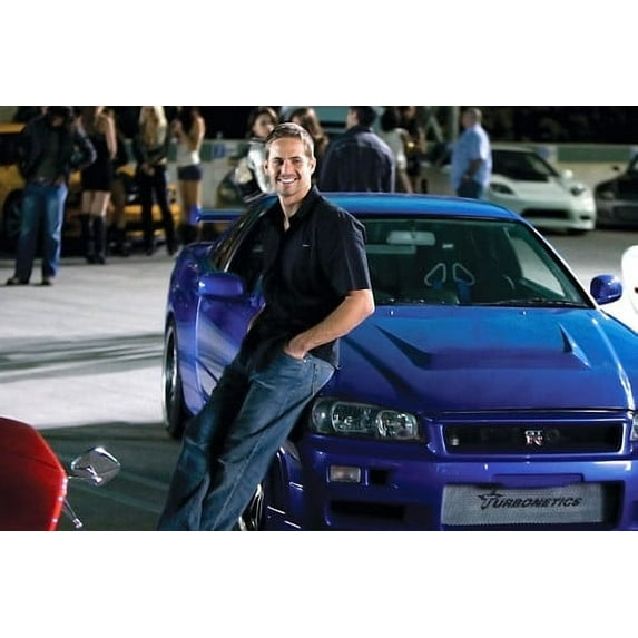 MovieMarket Paul Walker Blue Nissan Skyline GT-R + 36” x 24” Framed Poster
