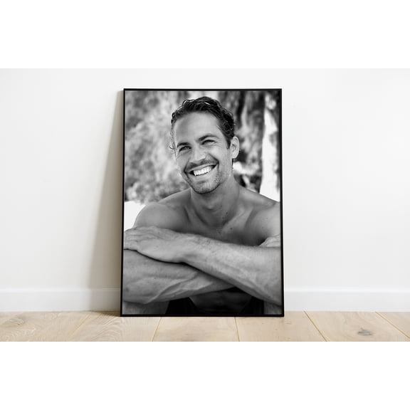 Paul Walker Photography Poster, Celebrity Portrait Home Decor Wall Art Print
