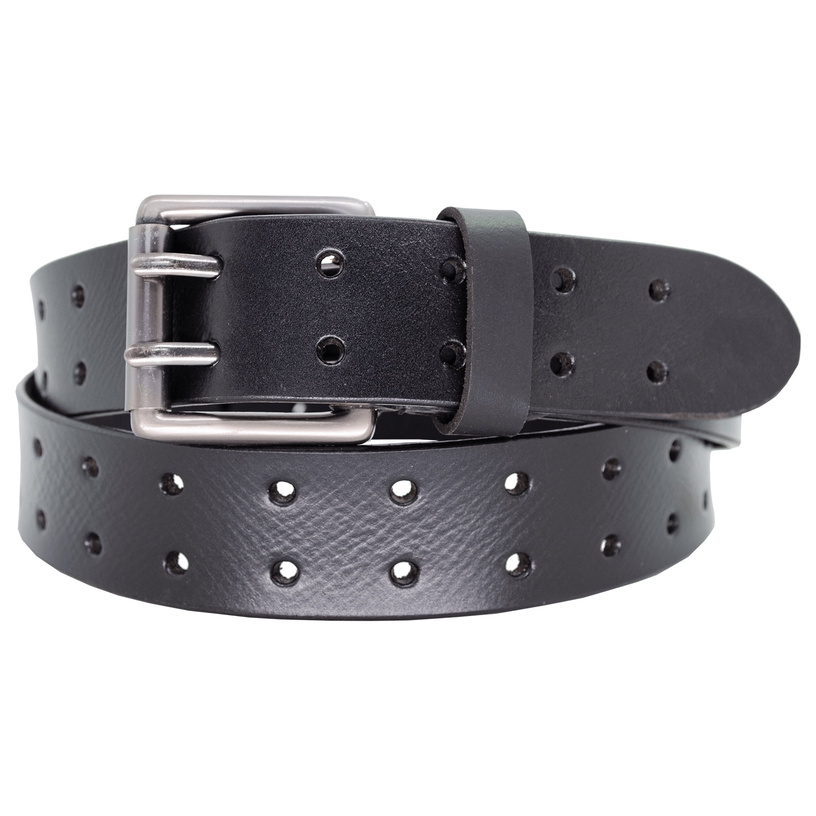 Paul Walter Black Genuine Leather 2 Pin Hole Belt with Heavty Buckle ...