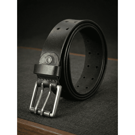 Paul Walter Genuine Leather 2 Pin Holes Belt with Heavty Buckle