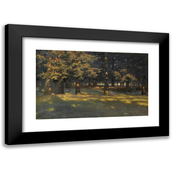 Paul Wilhelm Keller-Reutlingen 14x11 Black Modern Framed Museum Art Print Titled - Waldlocking with Grazing Sheep (1905)