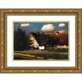 thumbnail image 1 of Paul Wilhelm Keller-Reutlingen 14x11 Gold Ornate Wood Frame and Double Matted Museum Art Print Titled - Foolish Under Clouds in Late Summer Light, 1 of 4