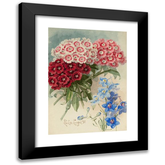 Paul de Longpre 11x14 Black Modern Framed Museum Art Print Titled - Spring Bouquet (1897)