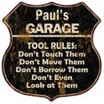 thumbnail image 1 of Paul's Garage Tool Rules Sign Shield Metal Gift 211110003103, 1 of 1