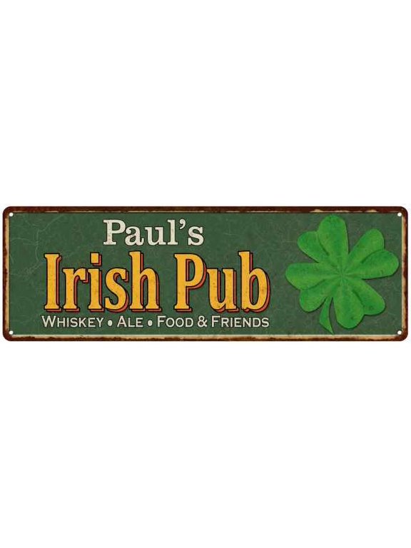 Paul's Irish Pub Sign Bar Man Cave 6x18 206180010102