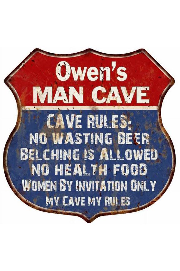 Paul's Man Cave Rules Sign Shield Metal Gift 211110023103