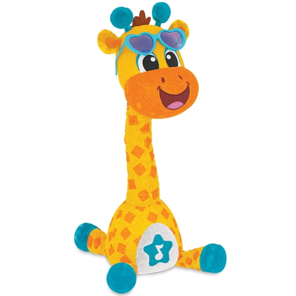 Kids Hits: Dancing Giraffe - Paul - Orange & Blue Animal Plush, Bright Light & Sounds Toy, Speaks-Sings-Dances, Heart-Shaped Glasses, Kids-Toddlers 2+