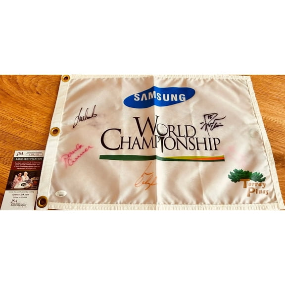 Paula Creamer Juli Inkster Lorena Ochoa Na Yeon Choi Autographed Samsung LPGA Golf Flag JSA