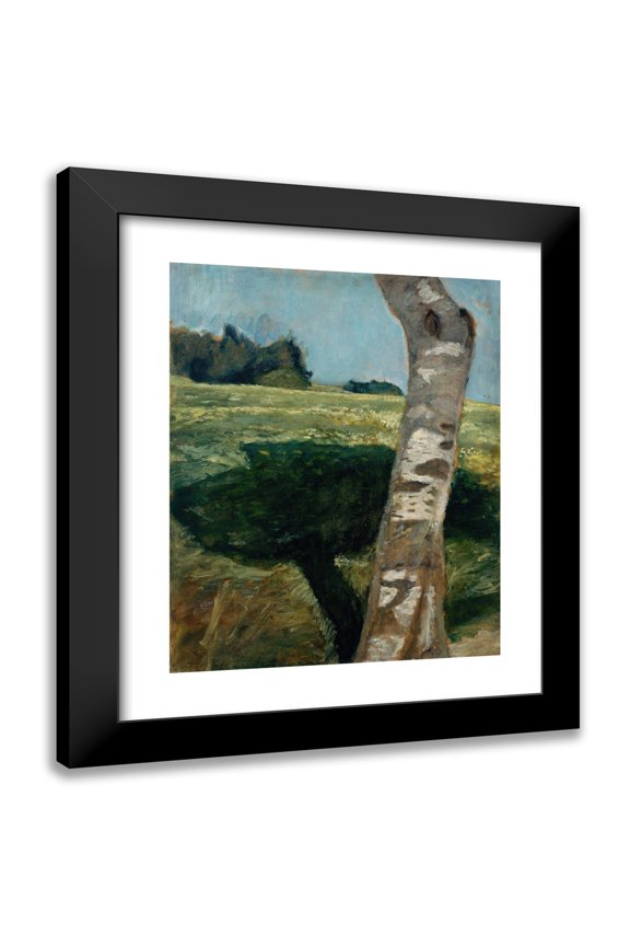 Paula Modersohn-Becker 12x14 Black Modern Framed Museum Art Print Titled - Birch Trunk (circa 1902-1903)