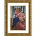 thumbnail image 1 of Paula Modersohn-Becker 17x24 Gold Ornate Framed and Double Matted Museum Art Print Titled - Two Girls in Front of Birch Trees (C.1905), 1 of 4