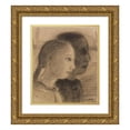 thumbnail image 1 of Paula Modersohn-Becker 20x22 Gold Ornate Framed and Double Matted Museum Art Print Titled - Two Girls Heads in Profile to the Right (1903), 1 of 4