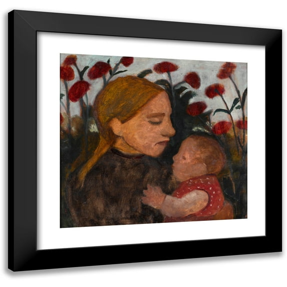 Paula Modersohn-Becker 21x20 Black Modern Framed Museum Art Print Titled - Girl with Child