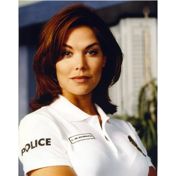 Paula Trickey Posed in White Police Polo Shirt Portrait Photo Print (8 x 10)