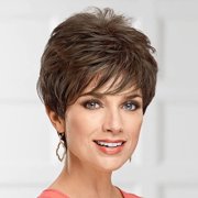 Paula Young Lauren WhisperLite Wig Short, Spirited Pixie Wig with Richly Texturized, Piecey Layers and Wispy, Side-Swept Bangs/Multi-tonal Shades of Blonde, Silver, Brown, and Red