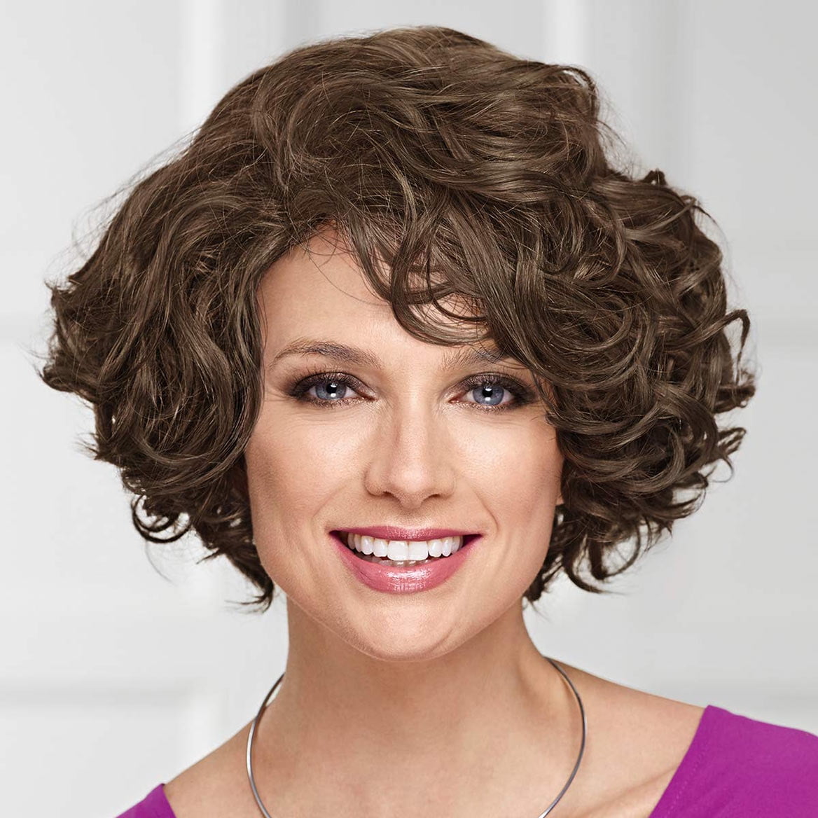 Paula Young Meryl WhisperLite Wig Stylish Mid-Length Bob Wig with Face-Framing Layers Of Loose Barrel Curls/Multi-tonal Shades of Blonde, Silver, Brown, and Red