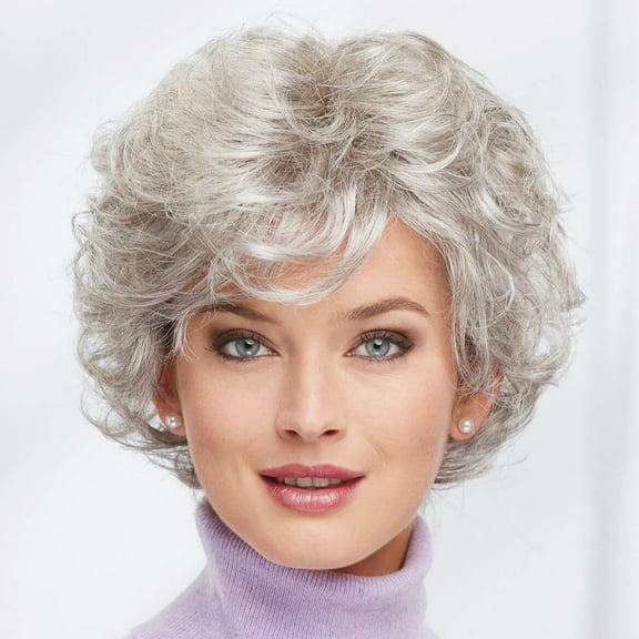 Paula Young Nora WhisperLite Wig Short, Volume-Rich Layers Of Soft, Feathery Waves/Multi-tonal Shades of Blonde, Silver, Brown, and Red