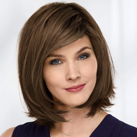 Paula Young Shannon Versafiber Wig Mid-Length, Straight Bob Wig In Heat-Resistant, Curlable Fiber/Multi-tonal Shades of Blonde, Grey, Brown, and Red