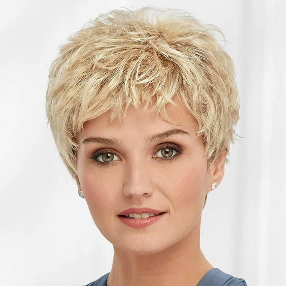 Paula Young Vikki WhisperLite Wig Short, Sassy Pixie Wig with Texture-Rich Layers and Natural Looking Hand-Tied Crown/Multi-tonal Shades of Blonde, Silver, Brown, and Red