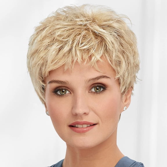 Paula Young Vikki WhisperLite Wig Short, Sassy Pixie Wig with Texture-Rich Layers and Natural Looking Hand-Tied Crown/Multi-tonal Shades of Blonde, Si