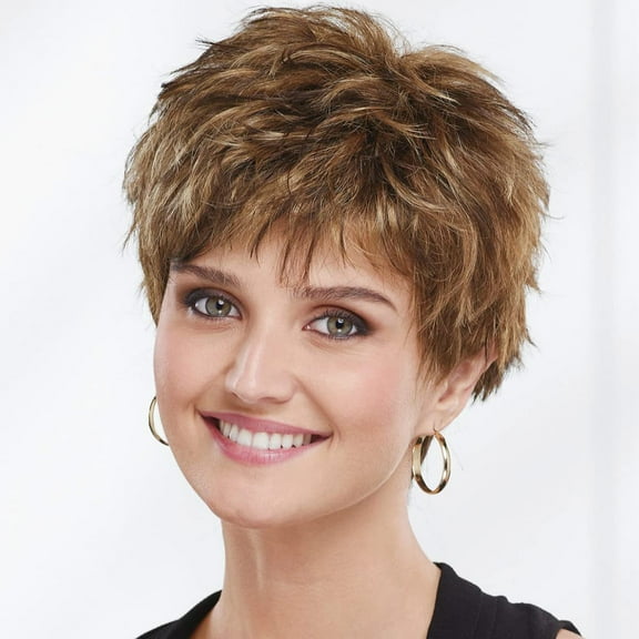 Paula Young Vikki WhisperLite Wig Short, Sassy Pixie Wig with Texture-Rich Layers and Natural Looking Hand-Tied Crown/Multi-tonal Shades of Blonde, Silver, Brown, and Red