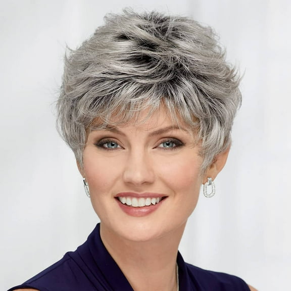 Paula Young Wisped Away WhisperLite Wig Classic Short Wig with Fab Volume and Tousled Layers/Multi-Tonal Shades of Blonde, Silver, Brown and Red