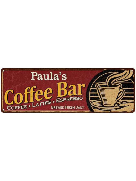 Paula's Coffee Bar Red Sign Kitchen Gift 6x18 206180006096
