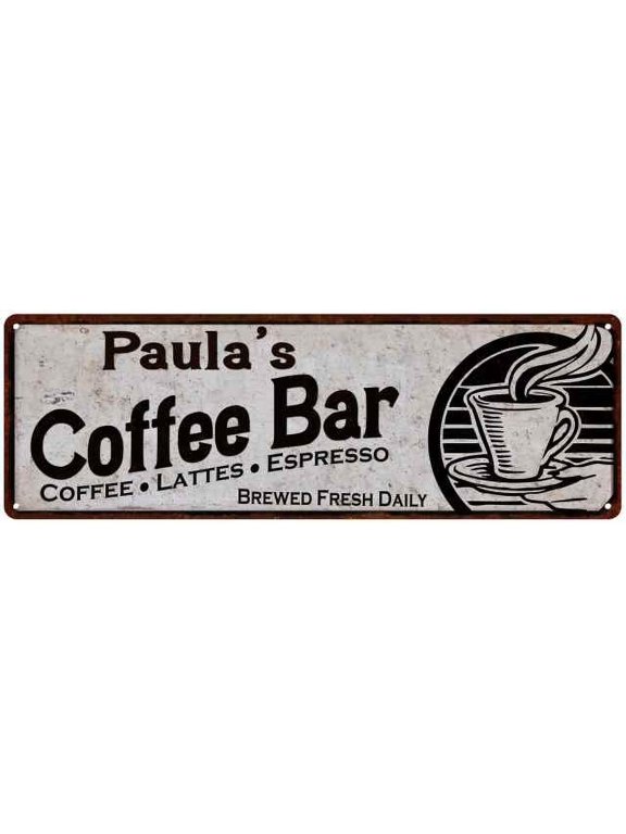 Paula's Coffee Bar Sign Kitchen Decor 6x18 106180007096