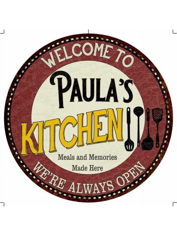 Paula's Kitchen 14" Round Metal Sign Bar Game Room Wall Decor 100140040097