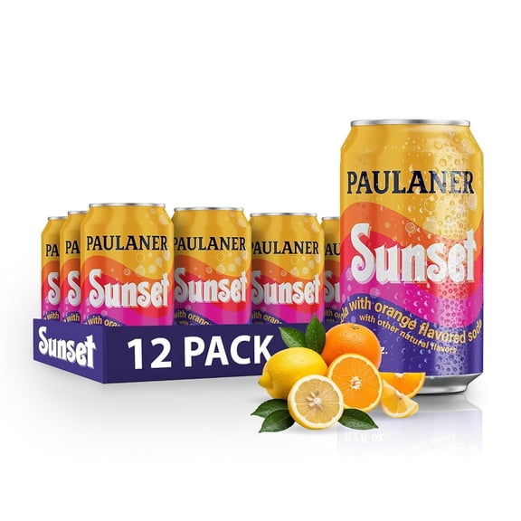 Paulaner Sunset Classic Orange Cola Soda Soft Drink | Fruity European Natural Sugar Spezi Soda Made in Germany | Vegan and Gluten-Free | 11.2 fl oz (330mL) Cans | 12-Pack Case of Soda