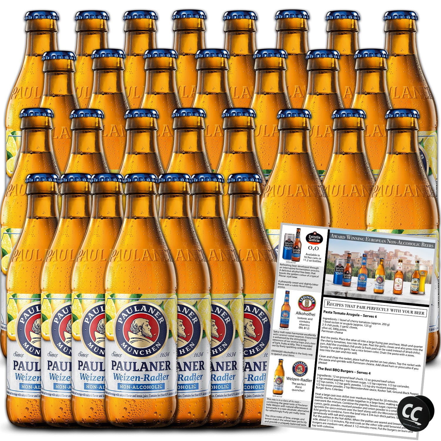 Paulaner Weizen Radler Non Alcoholic Beer 30 Pack, Award Winning Beer