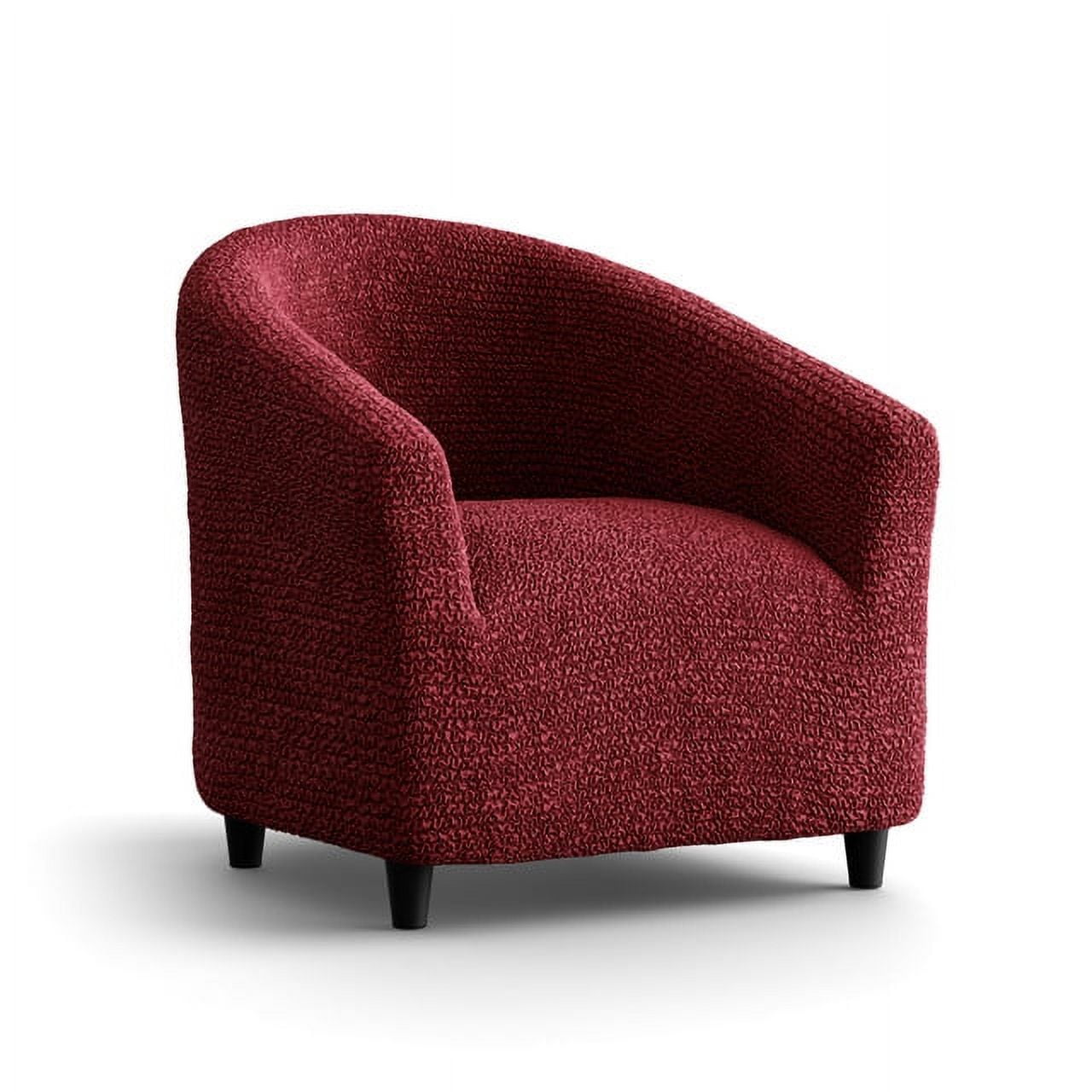 Burgundy Stretch Polyester Club Chair Slipcover