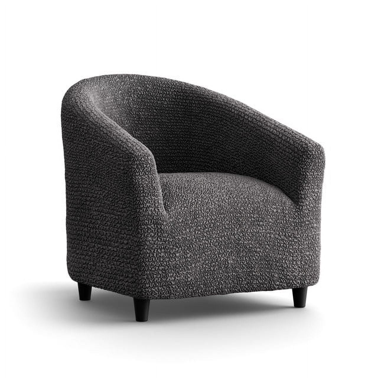 Paulato by Ga.I.Co. Barrel Chair Slipcover Solid Dark Grey Barrel