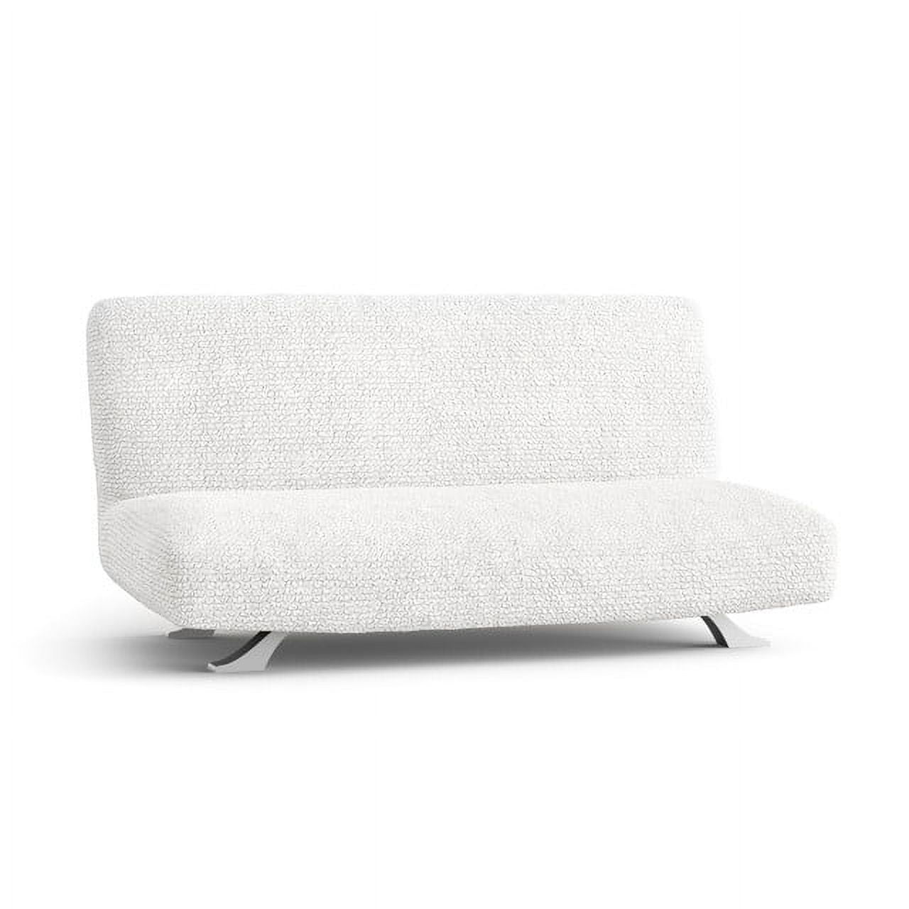 White Stretch Polyester Futon Sofa Cover