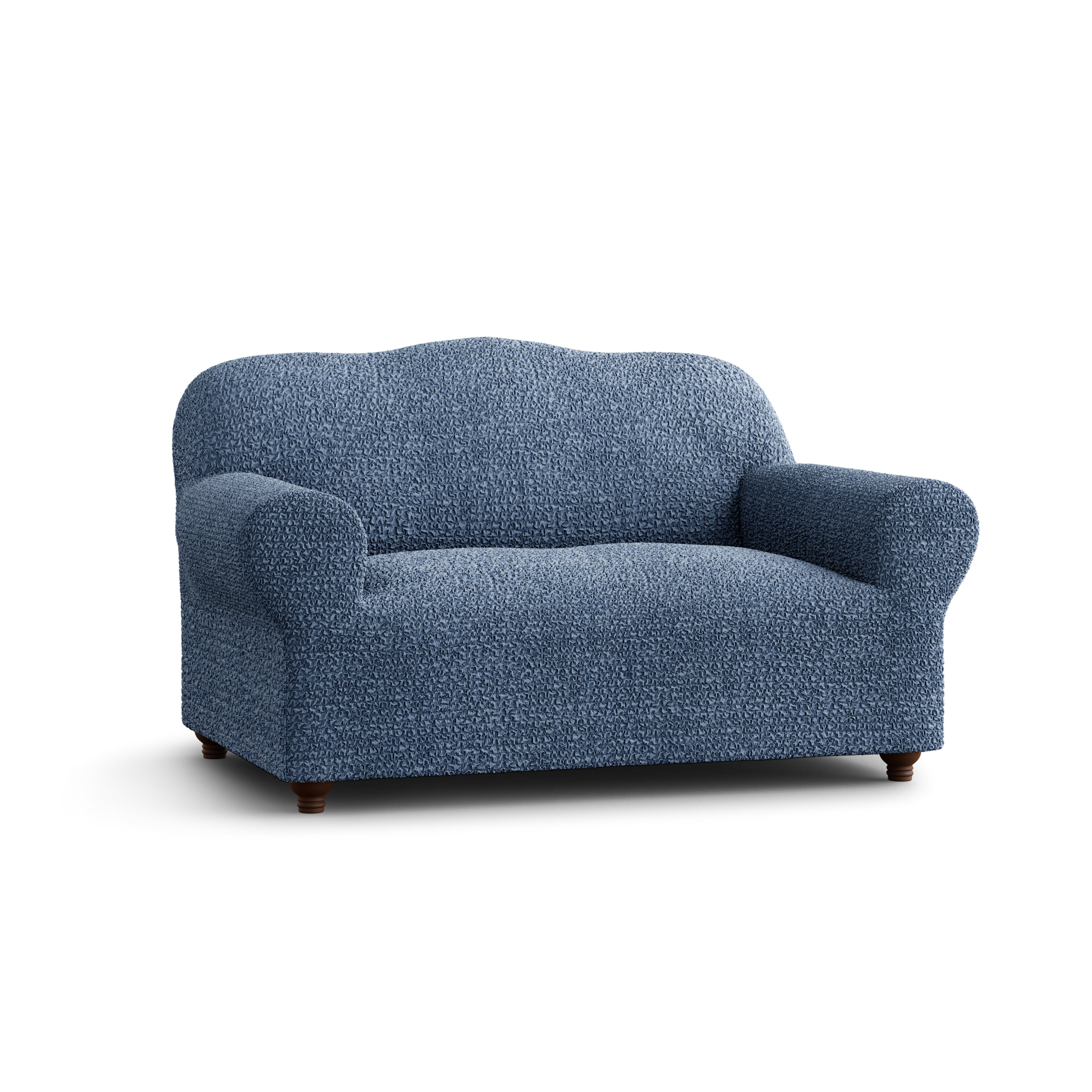 Blue Stretch Loveseat Sofa Cover with Elastic Fit