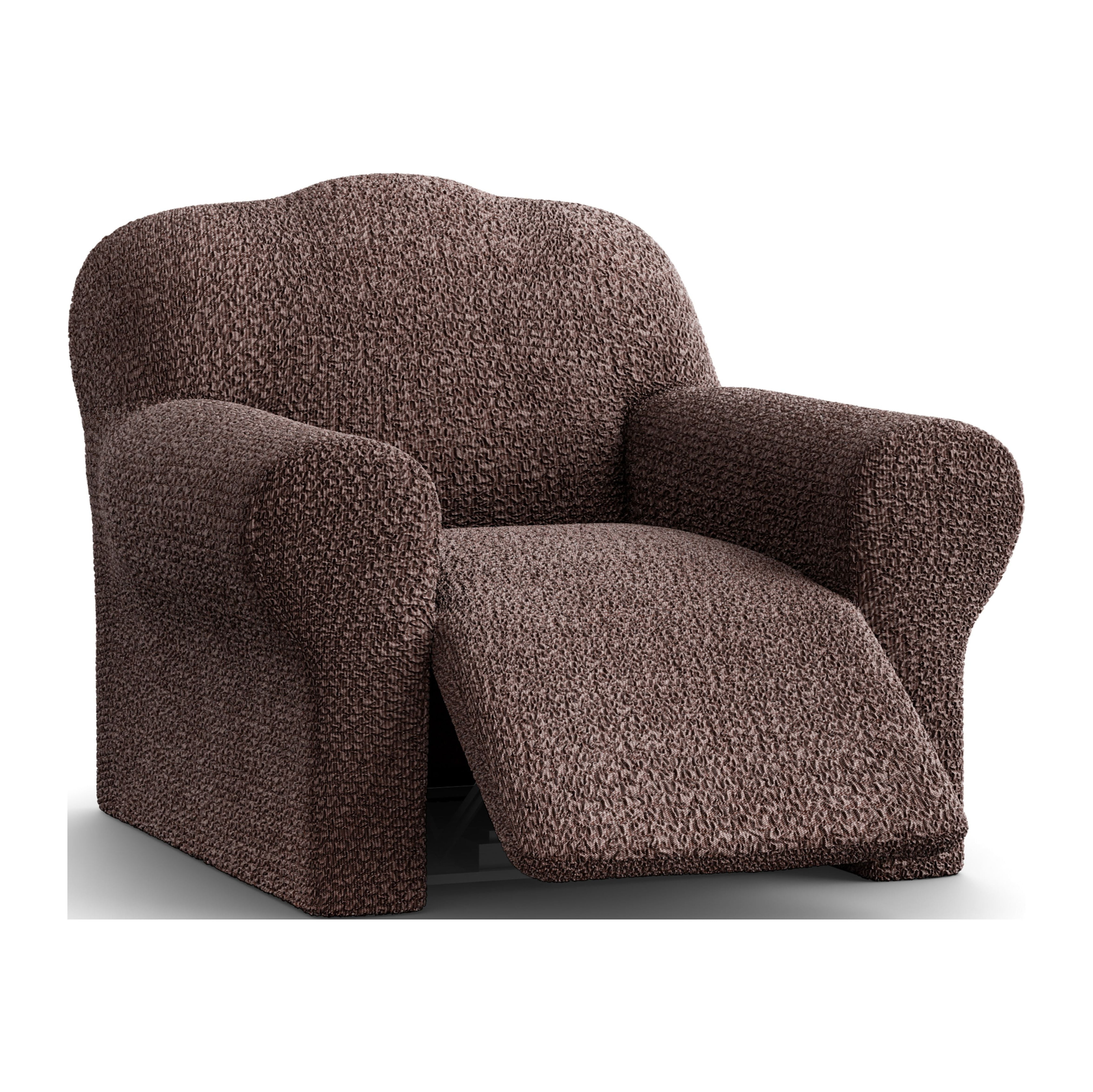 Brown Stretch Recliner Chair Cover with Elastic Closure