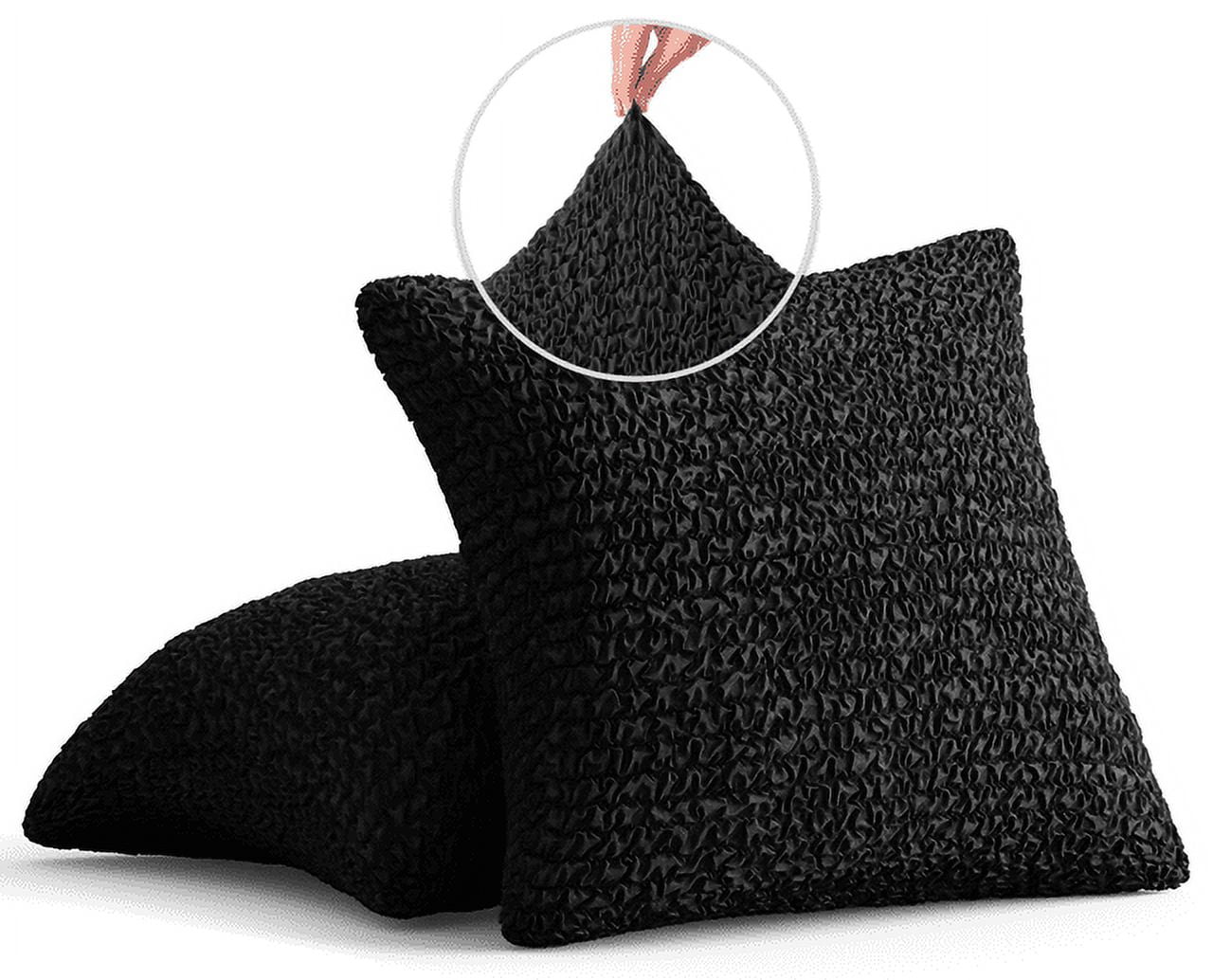 Black Hypoallergenic Polyester Rectangular Throw Pillow Set