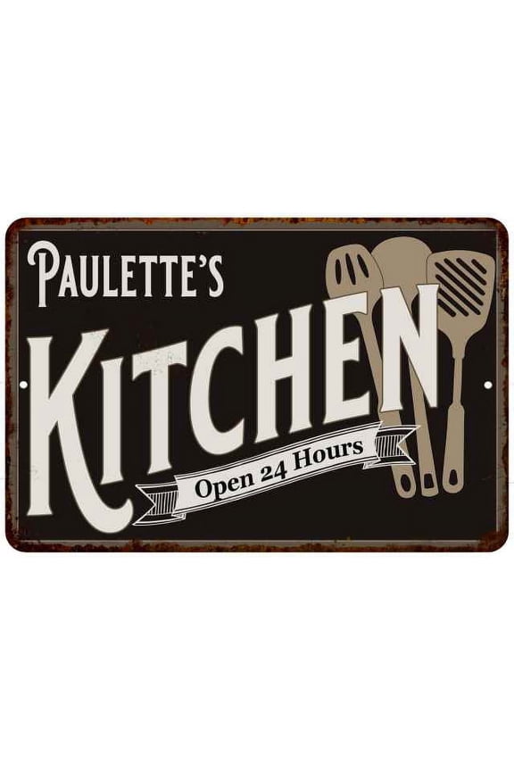 Paulette's Kitchen Sign Metal Wall Decor Dift 8x12 208120019422